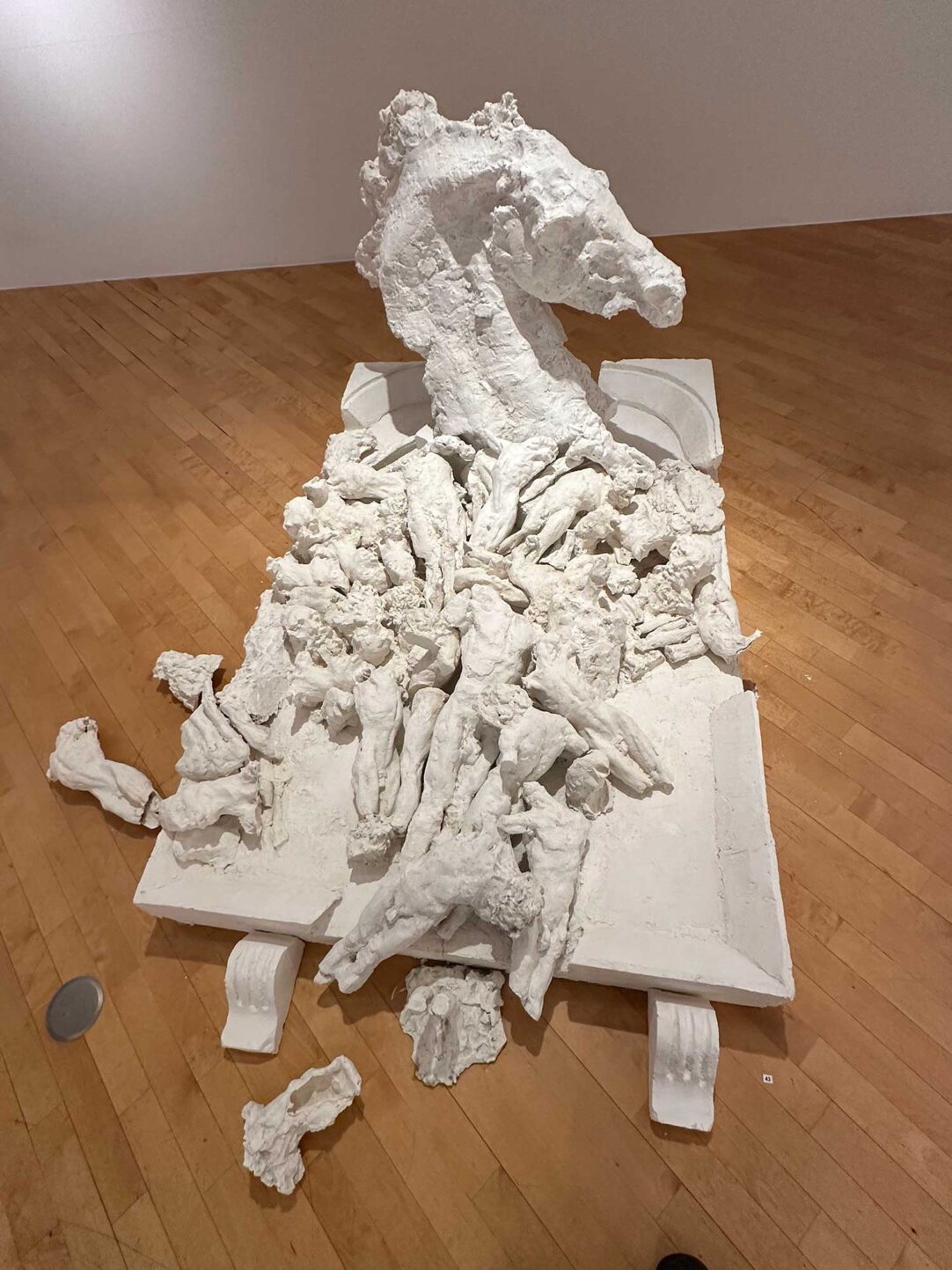 The Horses of Diomedes, Installation, plaster, styrofoam